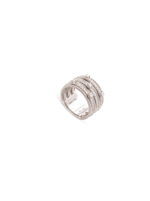 Marco Bicego® Bi49 Collection 18k White Gold And Diamond Seven Row Band