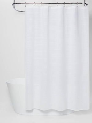 Woven Stripe Shower Curtain White - Threshold™