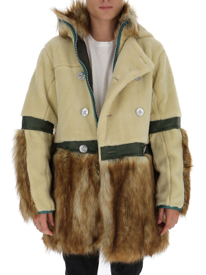 Sacai Faux Fur Hooded Coat