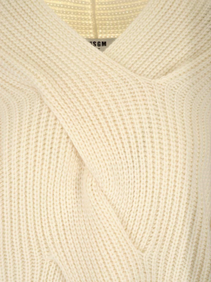 Msgm V-neck Ribbed Jumper