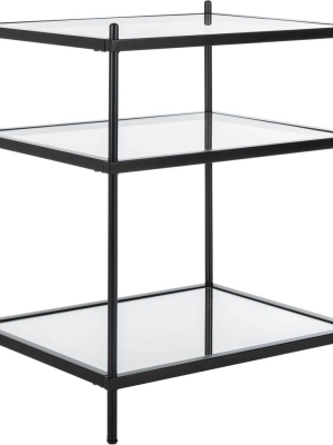 Noah 3 Tier Accent Table Black/glass