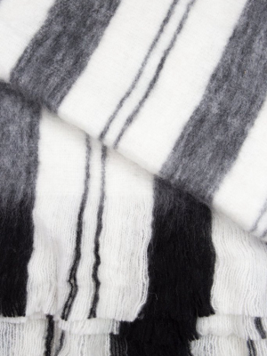 Fuzzy Blanket - Grey + Black + White