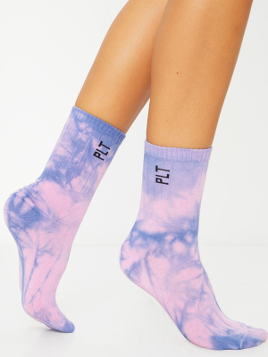 Prettylittlething Blue Tie Dye Socks