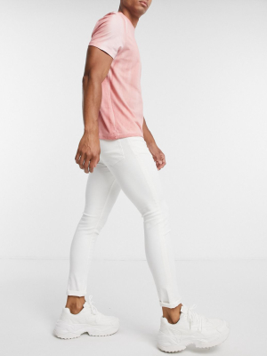 Asos Design Spray On Jeans With Powerstretch In White