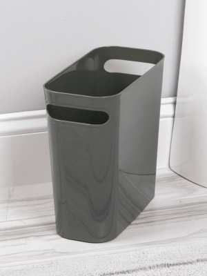 Interdesign Una Plastic Rectangular Wastebasket - Slate (10")