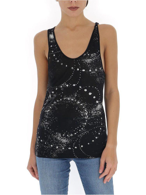 Saint Laurent Glitter Swirl Print Tank Top