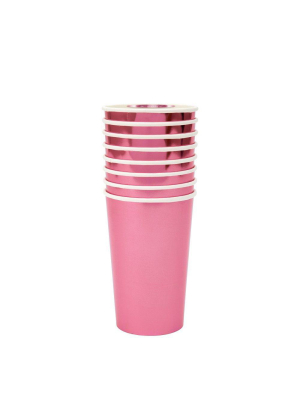 Meri Meri Metallic Pink Highball Cups