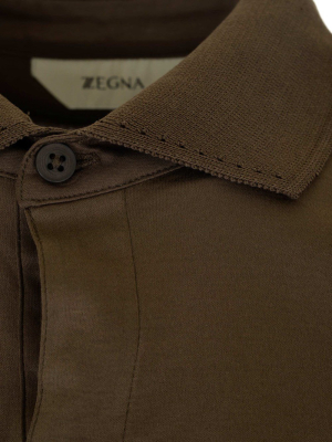 Z Zegna Plain Collar Polo Shirt