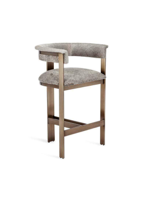 Interlude Home Darcy Hide Counter Stool - Bronze