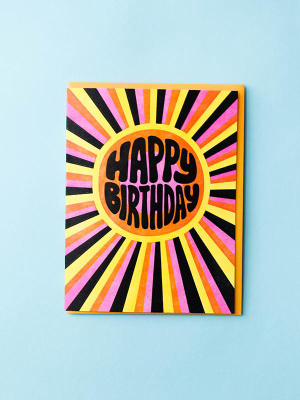 Happy Birthday Sunburst Card