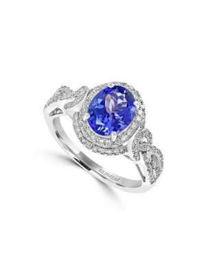 Effy 14k White Gold Tanzanite And Diamond Ring, 2.08 Tcw