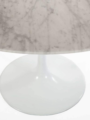 Carrara Marble Pedestal Dining Table - 79" Oval