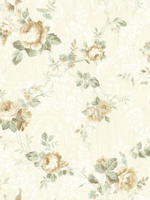 Garden Trail Wallpaper In Soft Neutral From The Spring Garden Collection By Wallquest