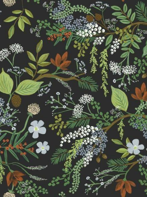 Juniper Forest Wallpaper In Black From The Rifle Paper Co. Collection By York Wallcoverings