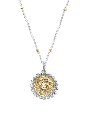 Cancer Zodiac Pendant With Diamonds