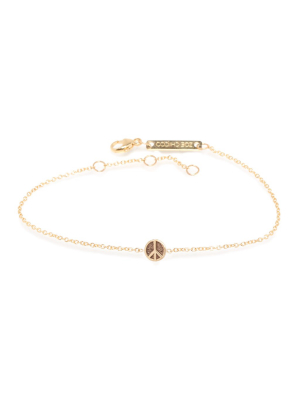 14k Itty Bitty Peace Sign Bracelet