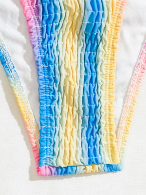 'leilani' Rainbow Ruched Bikini Set