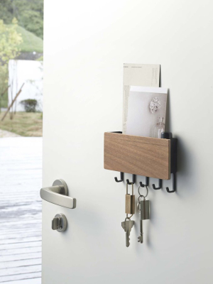 Magnetic Key Holder - Steel + Wood
