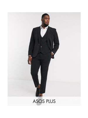 Asos Design Plus Super Skinny Suit In Four Way Stretch In Black