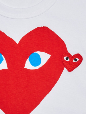 T-shirt With Red Blue Eyed Heart Graphic Qs