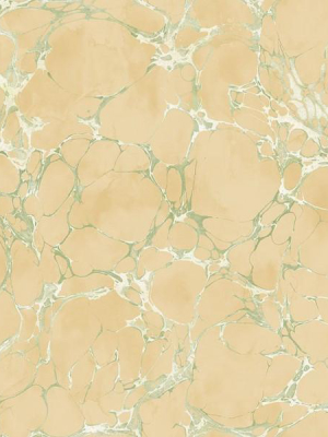 Patina Marble Wallpaper In Beige And Green By Seabrook Wallcoverings