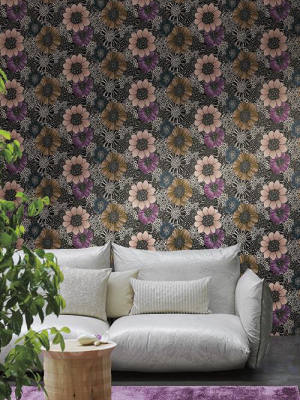 Anemones Wallpaper In Pearl And Black By Missoni Home For York Wallcoverings