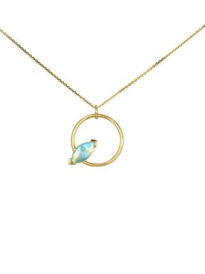 Marquise Opal Circle Necklace