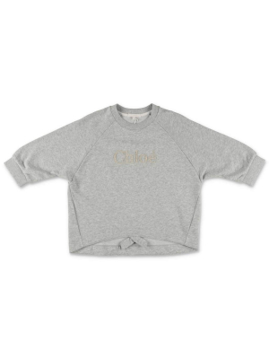 Chloé Kids Embroidered Logo Sweatshirt