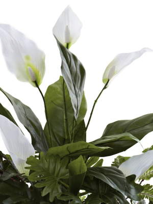 Nearly Natural Mixed And Spathiphyllum With Decorative Urn