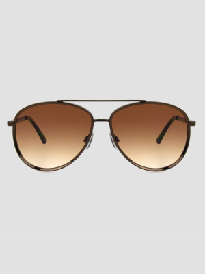 Women's Aviator Sunglasses - A New Day™ Bronze