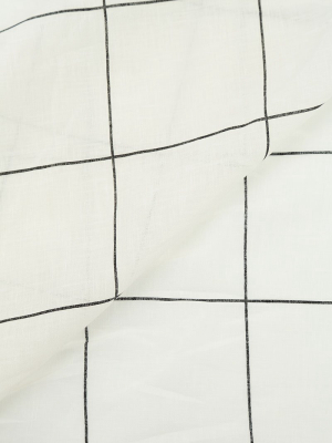 Organic Checkered Linen Fabric Per Meter