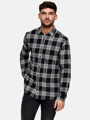 Black And White Check Slim Shirt