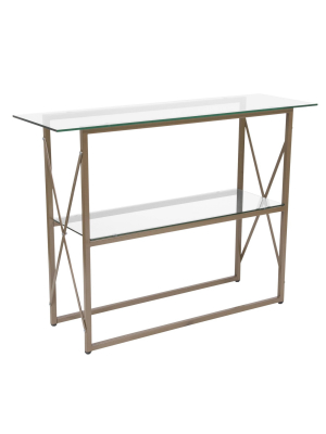 Mar Glass Console Table Gold - Riverstone Furniture