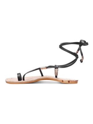 Vitamin A Beek Blue Bird Sandal In Black And Natural Bluebkva