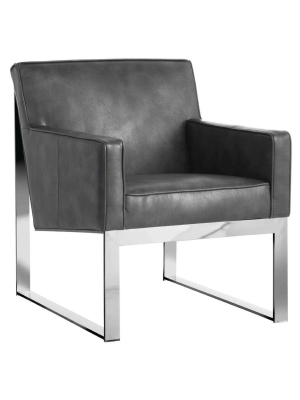 Sheldon Leather Chair, Grey