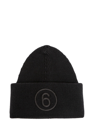 Mm6 Maison Margiela Logo Embroidered Beanie