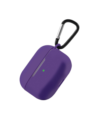 For Airpods Pro Case Silicone Protective Cover Skin With Keychain For Apple Airpod Pro 3 3rd Gen 2019 Wireless Charging Earbuds Case, Purple By Insten