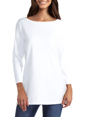 Isaac Mizrahi 3 Quarter Boat Neck Pullover