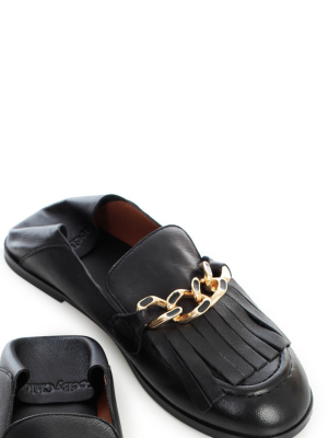 See By Chloé Chain-embellished Fringed Loafers