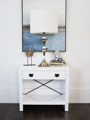 Dalton White Lacquer Nightstand