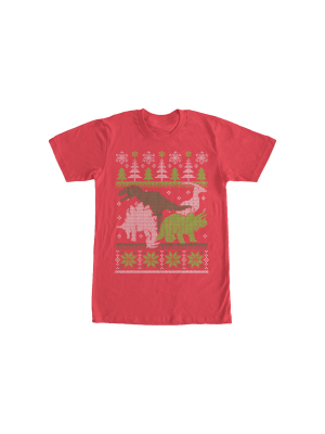 Men's Lost Gods Ugly Christmas Dinosaurs T-shirt