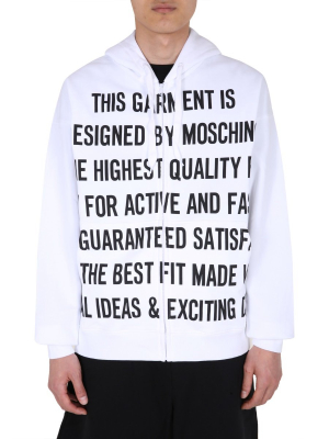 Moschino Slogan Printed Hooded Jacket