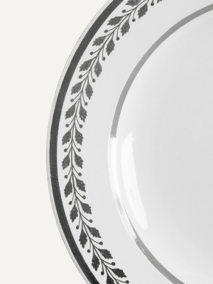 Antique Creamware Silver Lustre Monogrammed Bowl
