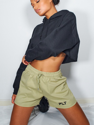 Prettylittlething Sage Twill Runner Shorts