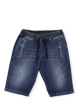 Dolce & Gabbana Kids Drawstring Waist Denim Shorts