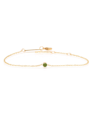 14k Single Bezel Peridot Bracelet | August Birthstone