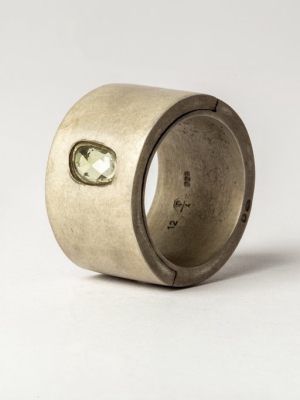 Sistema Ring (0.8 Ct, Green Sapphire Faceted Slab, 17mm, Da+saf)