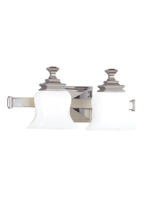 Hudson Valley Lighting Wilton 2-bulb Vanity Lamp - Polished Nickel & Opal Matte