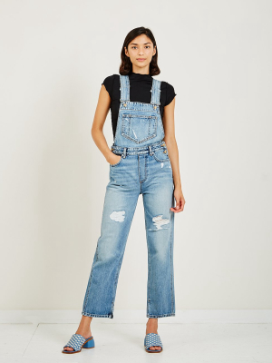 Overwashed Denim Overalls