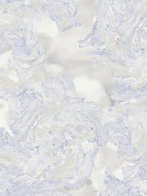 Satellite Wallpaper In Cream, Grey, And Blue From The Transition Collection By Mayflower